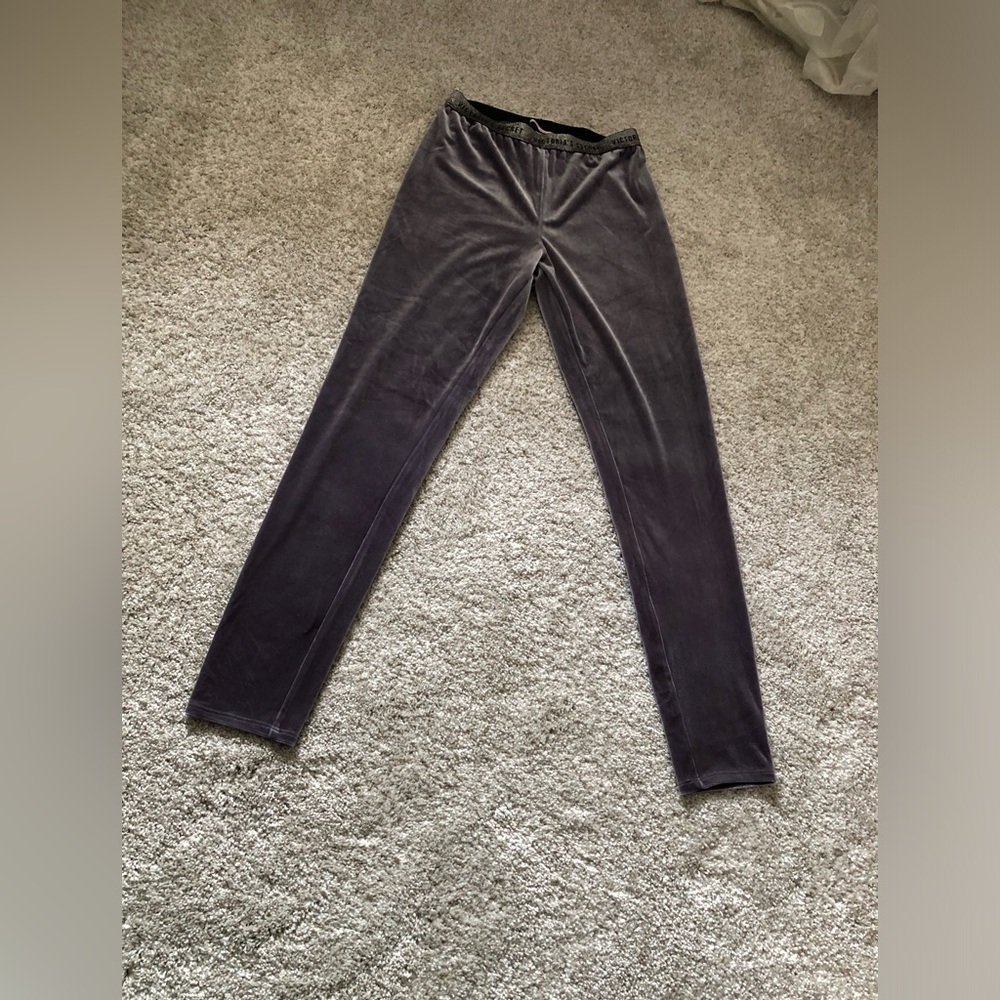 Victoria's Secret The Velvet Leggings With Metallic Silver Waistband Size S